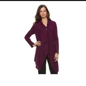 Dana buchman flyaway cardigan Wine color Size medium